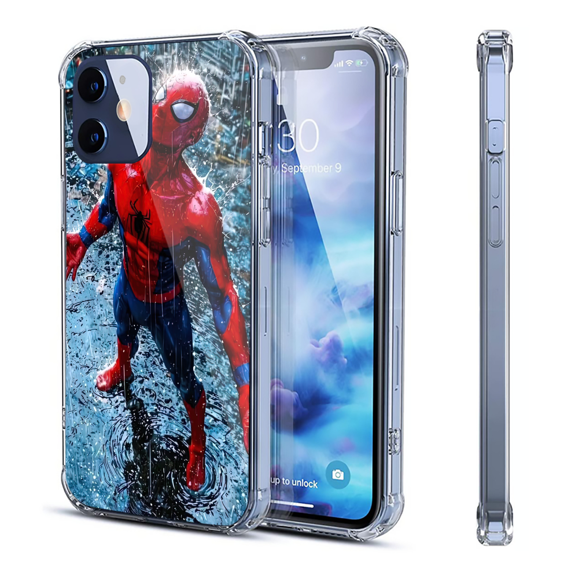 （画像用） Spider Man スパイダーマン 【iPhone 12シリーズ対応】透明スマホケース（クリアソフトケース）